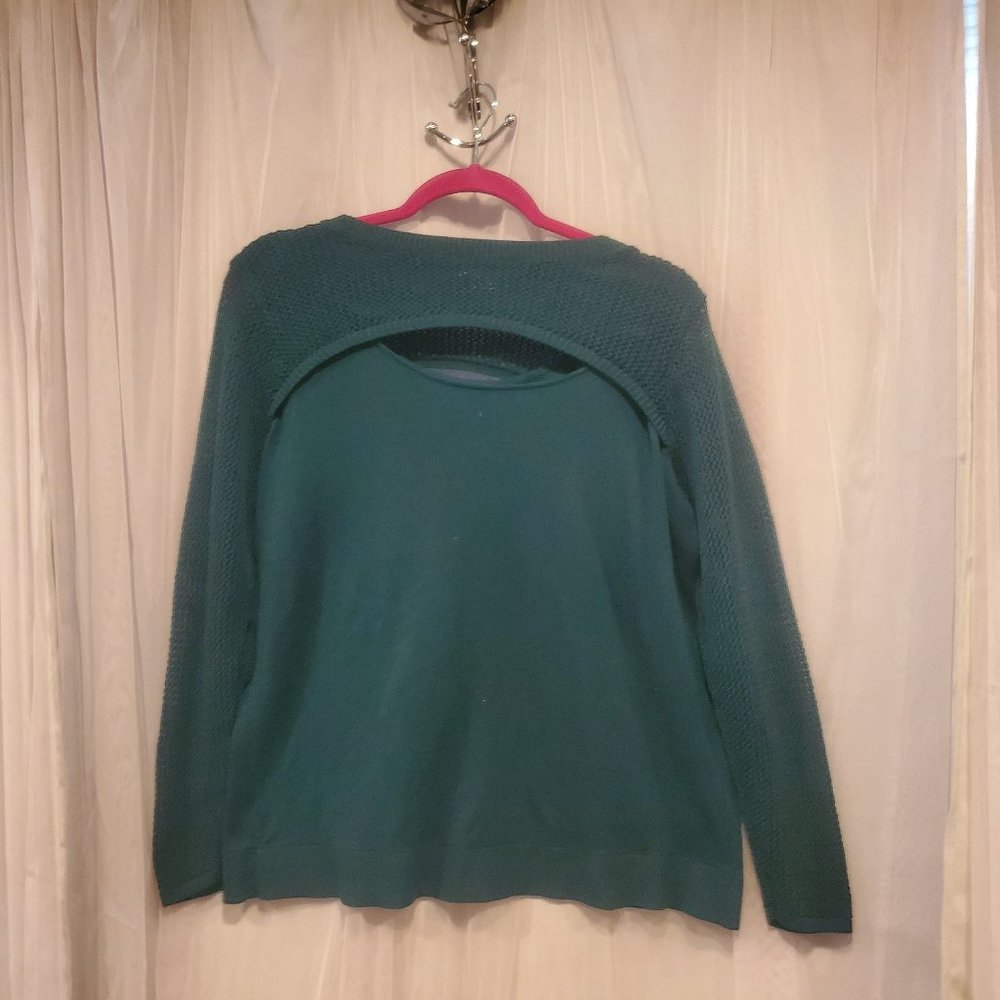 Torrid Keyhole Peekaboo Knit Teal Green Sweater Size 2